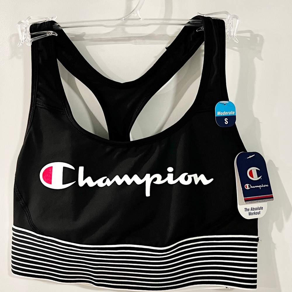 Champion Workout Exercise Compression Sport Bra Small in Black